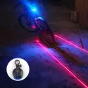 Luce posteriore per bicicletta a led blu con laser segnalazione