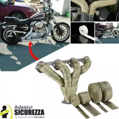 Cinta térmica para colector y escape de coche/moto, universal 25mm x 5m 2