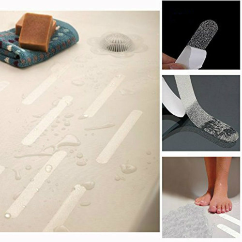 20 bandes adhésives antidérapantes transparentes pour baignoire