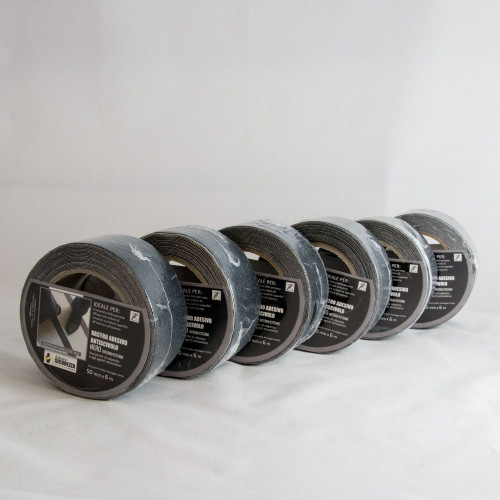 6 rotoli nastro antiscivolo nero extra grip 25mm x 6MT Best