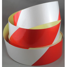 Ruban autocollant réfléchissant de signalisation rouge et blanc