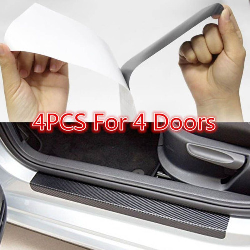 4 carbon-fiber scratch-resistant protective stickers for car