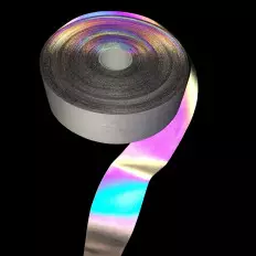 Rainbow reflective tape with holographic nuances to sew 25/50mm