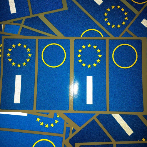 4 high resistant vinyl stickers for Italian number plate Best