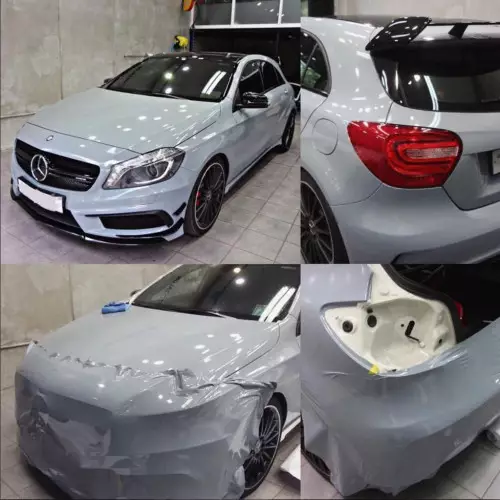 Pellicola adesiva grigio cemento lucido per car wrapping e