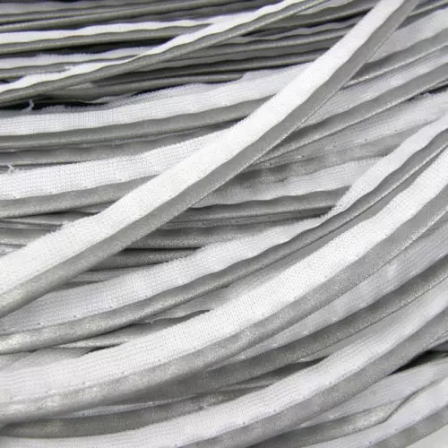 Cinta de coser de PET reflexiva plateada extra gruesa - 10m x
