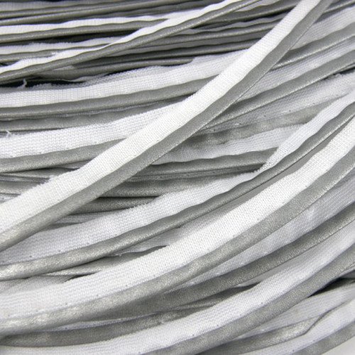 Extra thick woven silver reflective PET sewing tape - 10m x