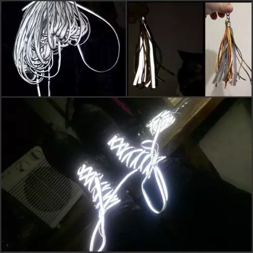 Cinta de coser de PET reflexiva plateada extra gruesa - 10m x