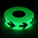Fita adesiva foto luminescente que brilha no escuro com setas