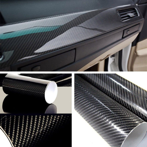 5D High Gloss Black Carbon Fiber Car Wrap decorative film Best