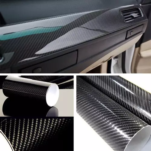 5D High Gloss Black Carbon Fiber Car Wrap decorative film Best