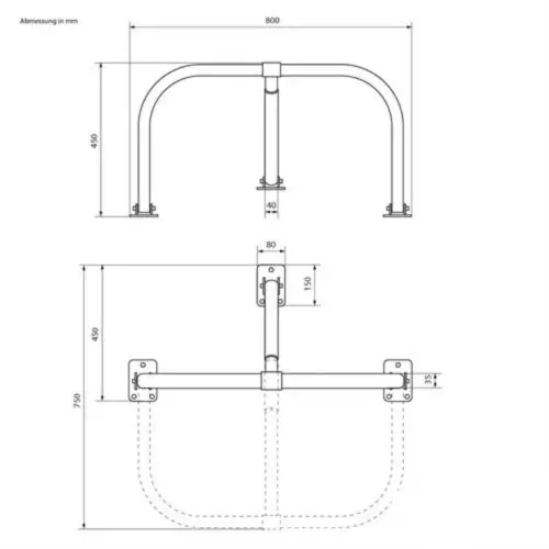 Sbarra dissuasore anti parcheggio sosta auto ribaltabile con