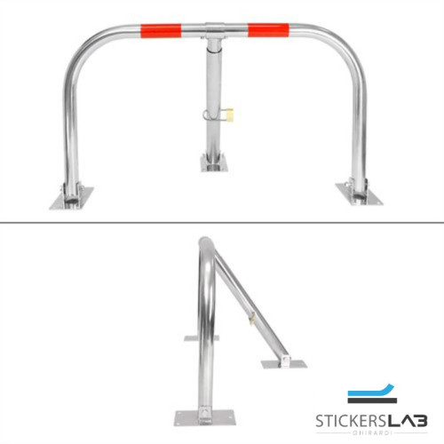 Sbarra dissuasore anti parcheggio sosta auto ribaltabile con