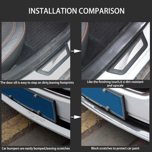 Carbon fiber model strip in soft rubber with 3M double sided