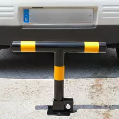 "T" bar, anti parking bollard, folding car park with lock and 2
