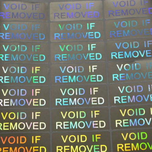 84 étiquettes adhésives sceaux hologrammes de sécurité 20x50mm