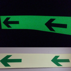Phosphorescent adhesive tape with arrows 2