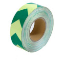 Fita de sinalização luminescente de 50 mm com divisa verde