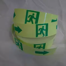 Notausgangsband aus Lumineszenzkleber PVC 50 mm x 2 Meter