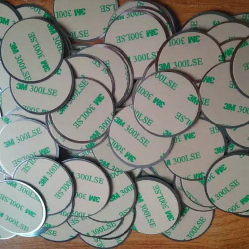 5 Metal disc plates with 3M ™ magnetic double sided tape for