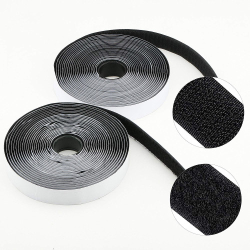 Tiras de velcro adhesivas blancas o negras de 25 mm x 5 metros
