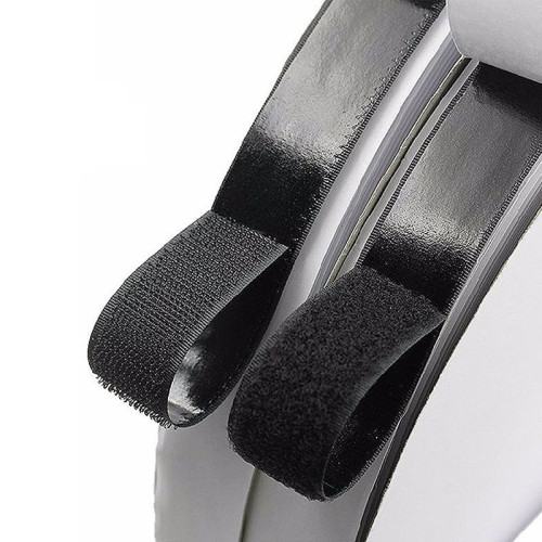 Klebebandstreifen aus Klett weiß oder schwarz 25mm x 5 Meter