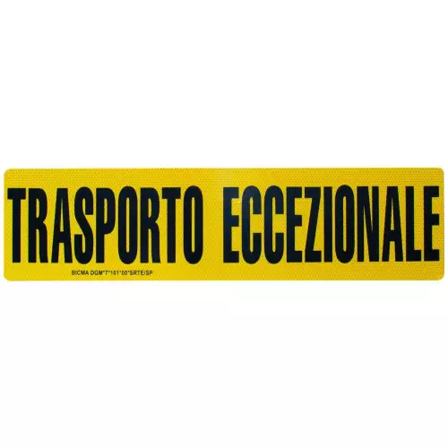 Pannello di pericolo per trasporto carichi pesanti "TRASPORTO
