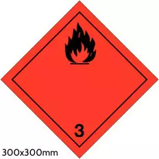 Self-adhesive label or aluminum support ADR class 3 "Flammable