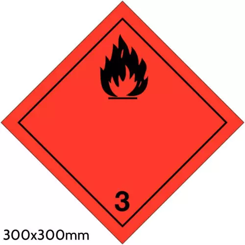 Self-adhesive label or aluminum support ADR class 3 "Flammable