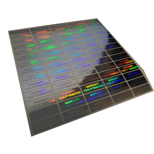 Etiquettes holographiques à témoin d'intégrité avec cachet de