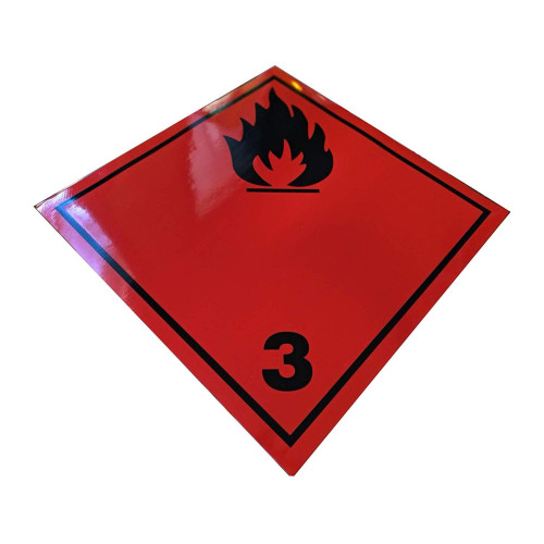 Self-adhesive label or aluminum support ADR class 3 "Flammable