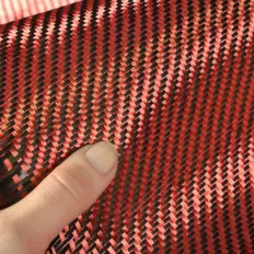 Tecido híbrido em fibra de carbono real e aramida 190 g / m² 3k 2
