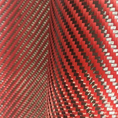 Tecido híbrido em fibra de carbono real e aramida 190 g / m² 3k