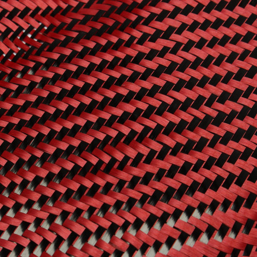 Tecido híbrido em fibra de carbono real e aramida 190 g / m² 3k