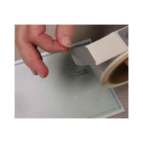 Label Scratch off / scratch and silver color on pvc rectangular