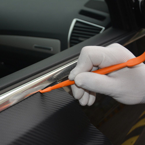 Kit with micro spatulas for car wrapping film application for cracks and difficult areas