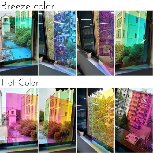 Dichroic dichroic transparent adhesive film rainbow for windows