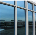 Mirror effect film for windows and windows in silver / blue