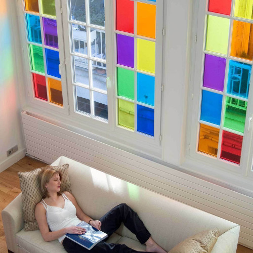 Adhesive colored transparent film for windows in 8 colors Best