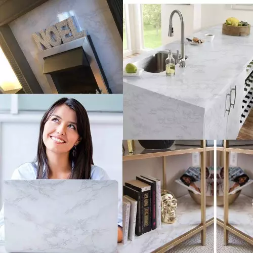 Self-adhesive vinyl film granite pattern gray marble effect