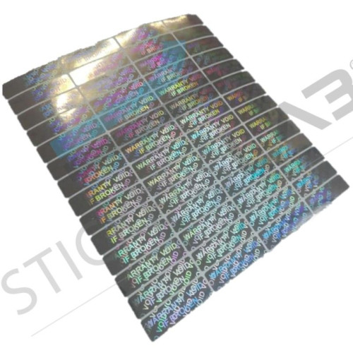 112 Adhesive and security hologram seals with double writing