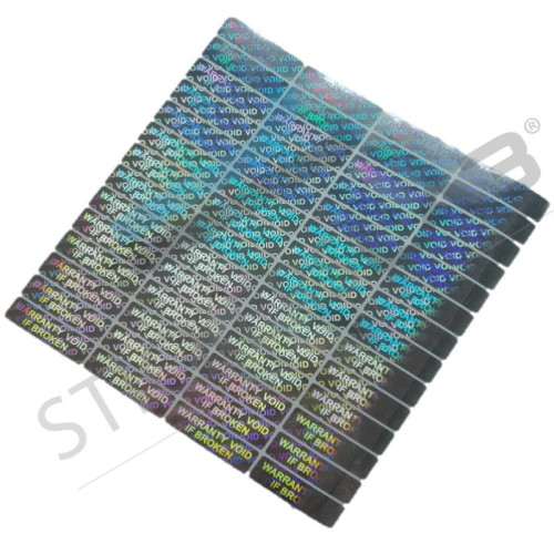 112 Adhesive and security hologram seals with double writing