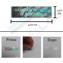112 Adhesive and security hologram seals with double writing