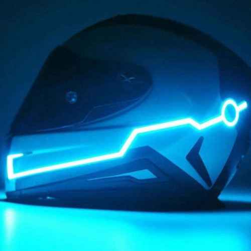 Adhesive LED kit for motorcycle helmet in "TRON" style with 6