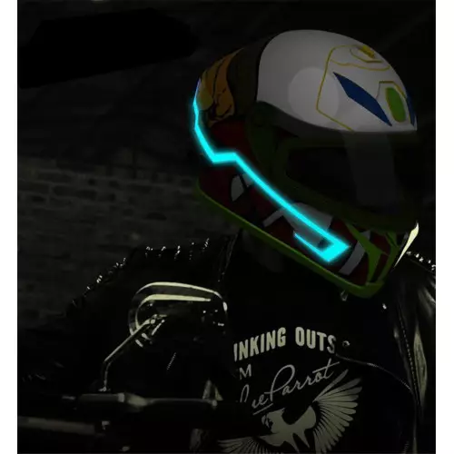 Kit led adesivo per casco da motociclista in stile "TRON" a 6