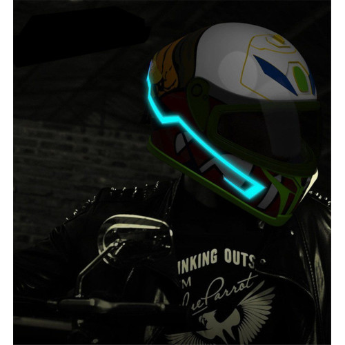 Adhesive LED kit for motorcycle helmet in "TRON" style with 6