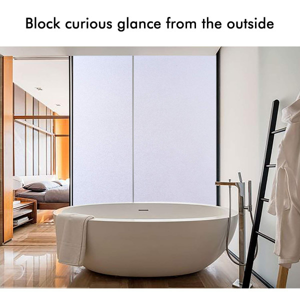 Coavas Pellicola Per Privacy Finestre Vetro Smerigliato 200x90 Cm – Effetto Tenda, Non Adesiva, Protezione Solare E UV, Per Bagno E Soggiorno