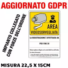 N ° 2 Señales adhesivas "ÁREA DE VIGILANCIA DE VIDEO"