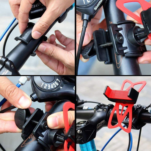 Elastic silicone cell phone holder for bicycle / motorcycle