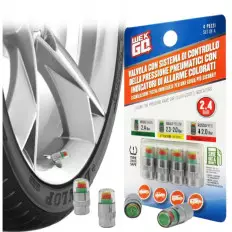 Caps with pressure indicator for your car tire with warning